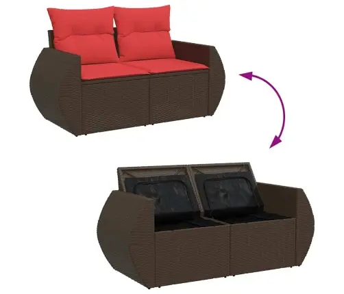 9-Osaline Aiadiivani Komplekt Patjadega, Must, Rotang/Akaatsia