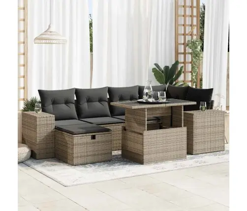 8-Osaline Aiadiivani Komplekt Patjadega, Hall, Polürotang