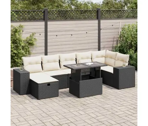 5-Daļīgs Dārza Dīvāna Komplekts Ar Matračiem, Pe Rotangpalma Vidaxl