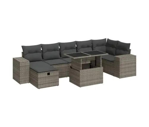 5-Osaline Aiamööblikomplekt Istmepatjadega, Polürotang, Hall