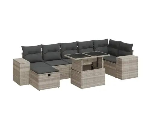 5-Osaline Aiamööblikomplekt Patjadega, Helehall, Polürotang