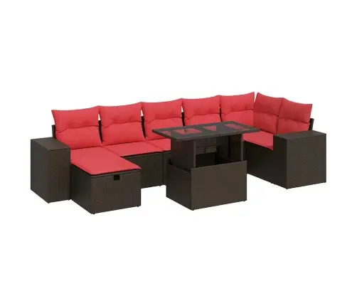 Sodo Komplektas Su Pagalvėlėmis, 8 Dalių, Poliratanas/Akacija