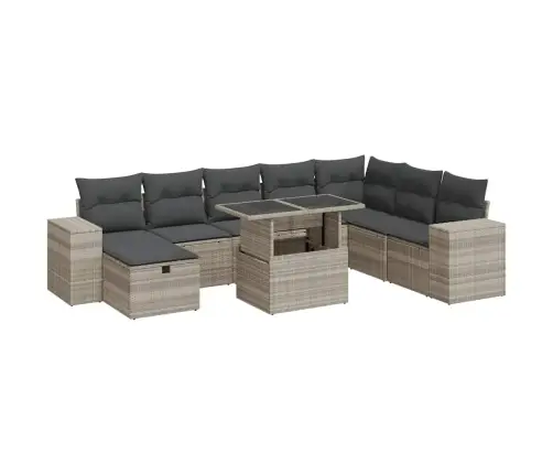 9-Osaline Aiadiivani Komplekt Patjadega, Helehall, Polürotang