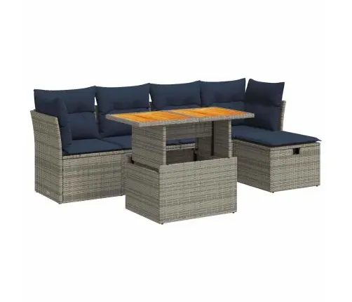 Sodo Komplektas Su Pagalvėlėmis, 6 Dalių, Poliratanas/Akacija