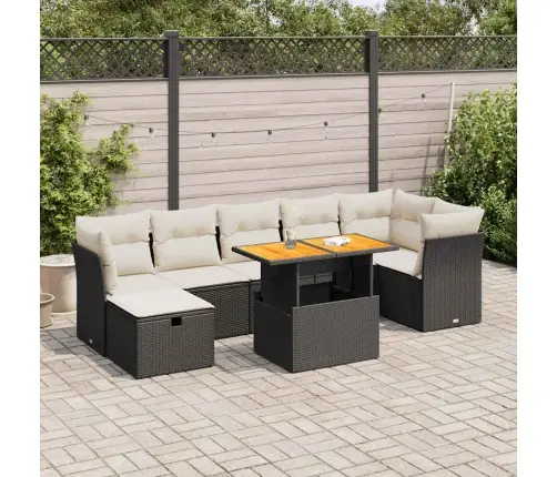 Sodo Komplektas Su Pagalvėlėmis, 8 Dalių, Poliratanas/Akacija