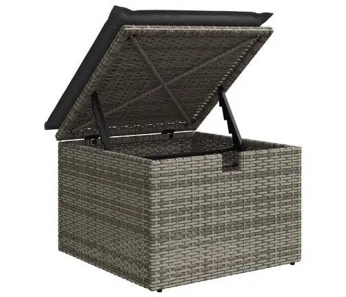 9-Daļīgs Dārza Dīvāna Komplekts Ar Matračiem, Pelēks Pe Pinums Vidaxl