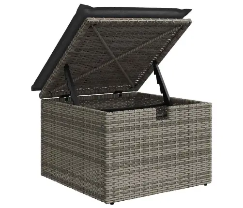 8-Daļīgs Dārza Dīvāna Komplekts, Matrači, Pelēks Pe Rotangpalma Vidaxl