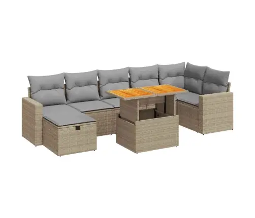 Sofos Komplektas Su Pagalvėlėmis, 5 Dalių, Smėlio, Poliratanas