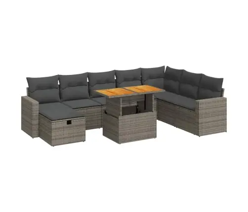 Sodo Komplektas Su Pagalvėlėmis, 9 Dalių, Poliratanas/Akacija