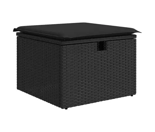 8-Daļīgs Dārza Dīvāna Komplekts, Matrači, Melna Pe Rotangpalma Vidaxl