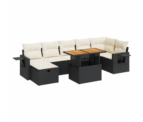 5-Daļīgs Dārza Dīvānu Komplekts, Matrači, Melna Pe Rotangpalma Vidaxl