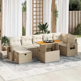 5-Osaline Aiadiivani Komplekt Patjadega, Beež, Rotang/Akaatsia