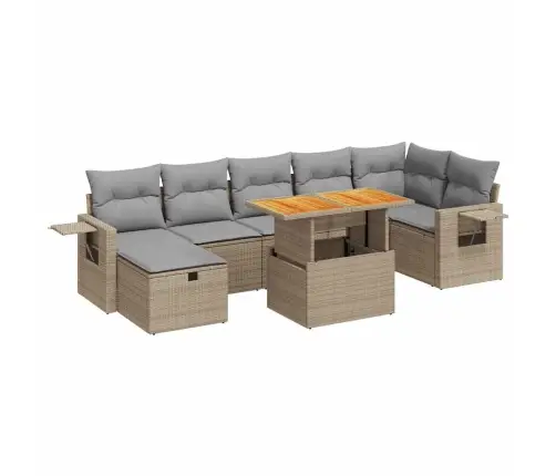 Sofos Komplektas Su Pagalvėlėmis, 5 Dalių, Smėlio, Poliratanas