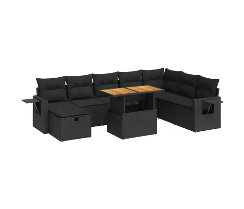 Sodo Komplektas Su Pagalvėlėmis, 9 Dalių, Poliratanas/Akacija