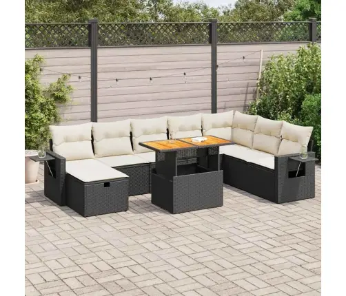 9-Osaline Aiadiivani Komplekt Patjadega, Must, Rotang/Akaatsia