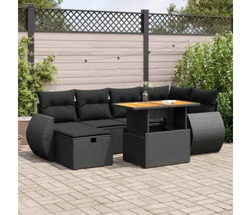 8-Daļīgs Dārza Dīvāna Komplekts, Matrači, Melna Pe Rotangpalma Vidaxl