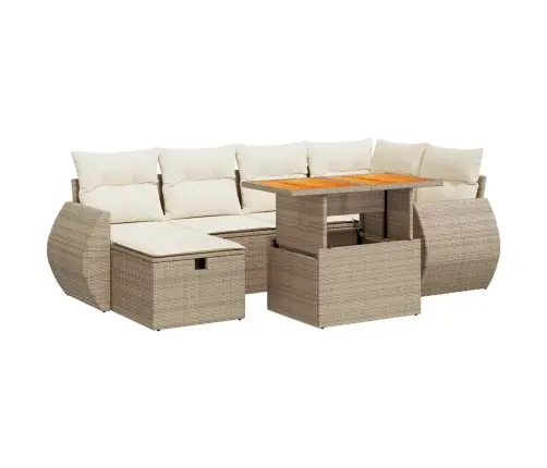 8-Daļīgs Dārza Dīvāna Komplekts, Matrači, Bēša Pe Rotangpalma Vidaxl