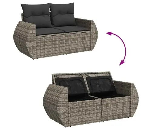 8-Osaline Aiadiivani Komplekt Patjadega, Hall, Rotang/Akaatsia