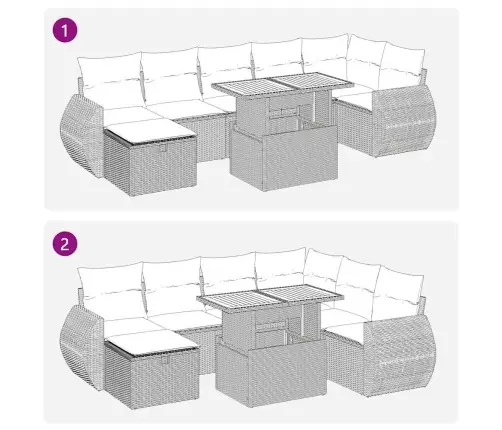 5-Daļīgs Dārza Dīvānu Komplekts, Matrači, Melna Pe Rotangpalma Vidaxl