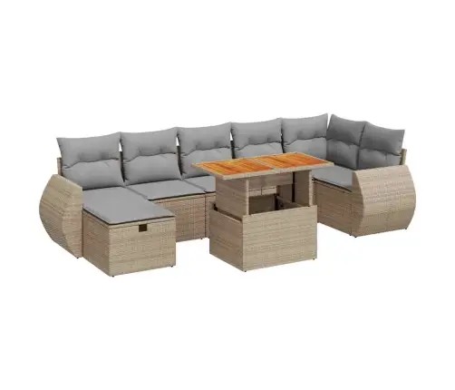 5-Daļīgs Dārza Dīvāna Komplekts, Matrači, Bēša Pe Rotangpalma Vidaxl