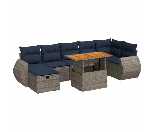 8-Osaline Aiadiivani Komplekt Patjadega, Hall, Rotang/Akaatsia