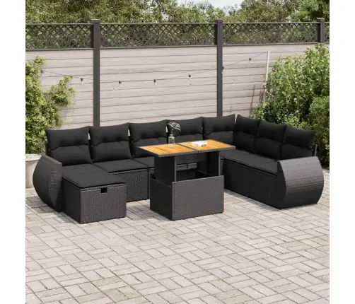 Sodo Komplektas Su Pagalvėlėmis, 9 Dalių, Poliratanas/Akacija