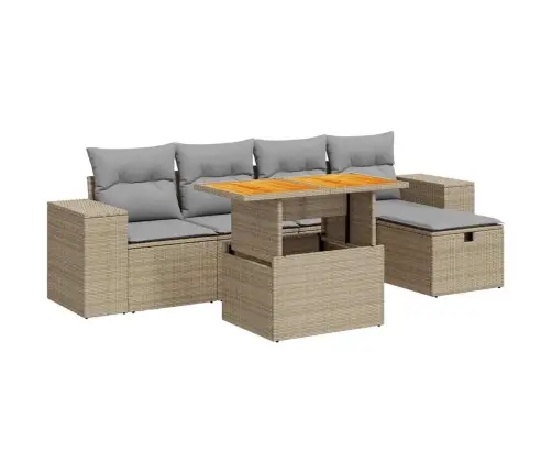 Sodo Komplektas Su Pagalvėlėmis, 6 Dalių, Poliratanas/Akacija