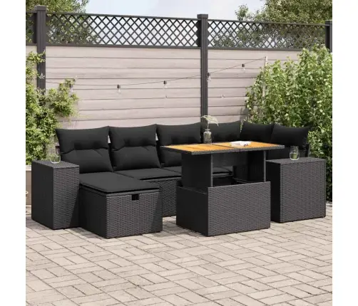 Sodo Komplektas Su Pagalvėlėmis, 8 Dalių, Poliratanas/Akacija