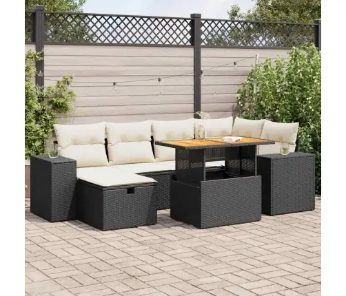 8-Daļīgs Dārza Dīvāna Komplekts, Matrači, Melna Pe Rotangpalma Vidaxl