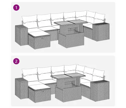 5-Osaline Aiadiivani Komplekt Patjadega, Must, Polürotang