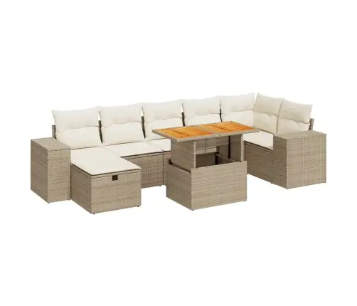 5-Osaline Aiadiivani Komplekt Patjadega, Beež, Rotang/Akaatsia