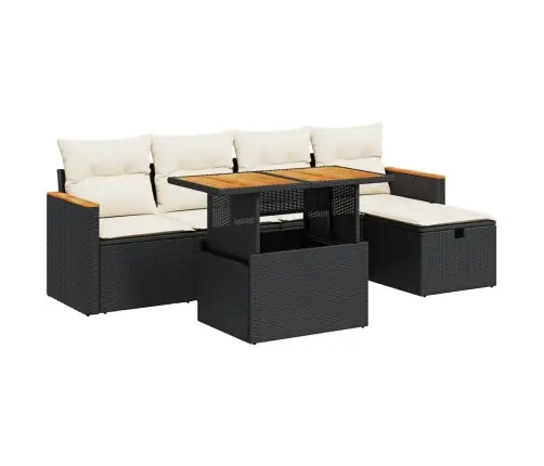 6-Osaline Aiadiivani Komplekt Patjadega, Must, Polürotang