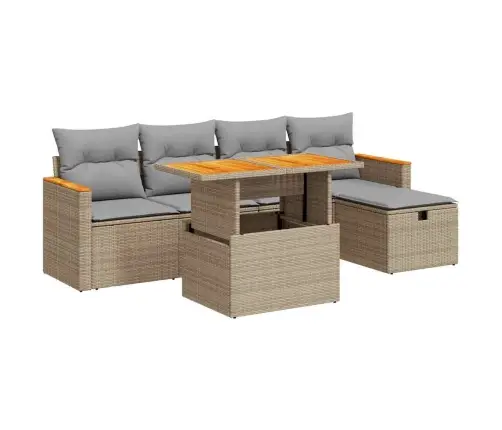 6-Osaline Aiadiivani Komplekt Patjadega, Beež, Polürotang