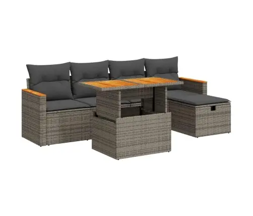 6-Osaline Aiadiivani Komplekt Patjadega, Hall, Polürotang 6-Osaline Aiadiivani Komplekt Patjadega, Hall, Polürotang