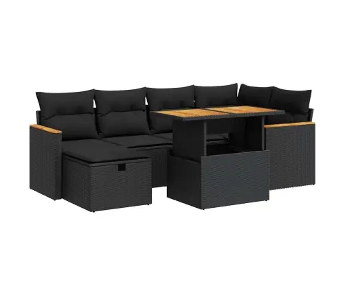 8-Daļīgs Dārza Dīvāna Komplekts, Matrači, Melna Pe Rotangpalma Vidaxl