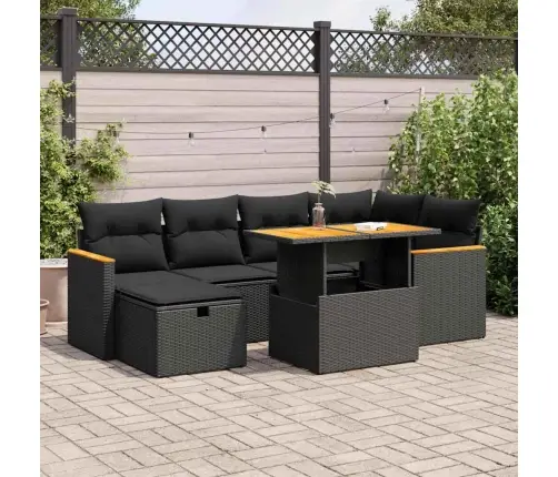 8-Daļīgs Dārza Dīvāna Komplekts, Matrači, Melna Pe Rotangpalma Vidaxl