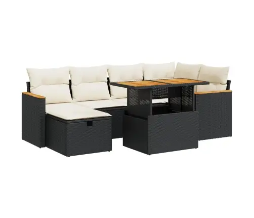 8-Daļīgs Dārza Dīvāna Komplekts, Matrači, Melna Pe Rotangpalma Vidaxl