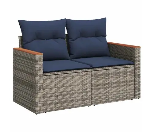 7-Daļīgs Dārza Dīvāna Komplekts, Matrači, Pelēka Pe Rotangpalma Vidaxl