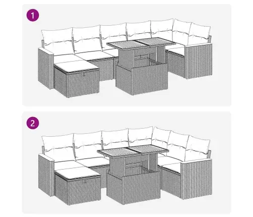 5-Osaline Aiadiivanikomplekt Patjadega, Must, Polürotang