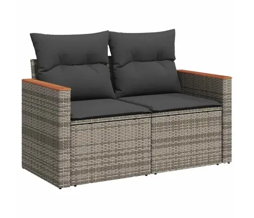 5-Daļīgs Dārza Dīvāna Komplekts Ar Matračiem, Pelēks Pe Pinums Vidaxl