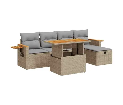 6-Osaline Aiadiivani Komplekt Patjadega, Beež, Polürotang