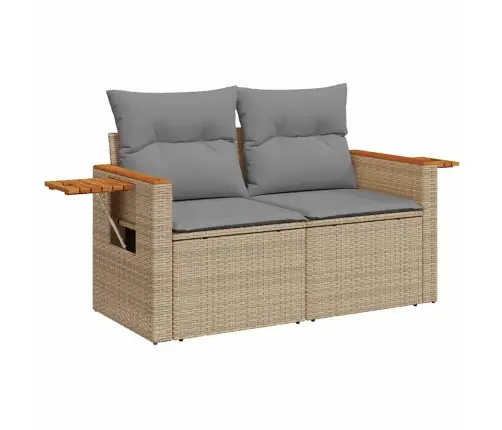 8-Daļīgs Dārza Dīvāna Komplekts, Matrači, Bēša Pe Rotangpalma Vidaxl