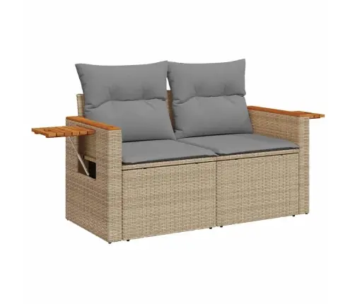 5-Daļīgs Dārza Dīvāna Komplekts, Matrači, Bēša Pe Rotangpalma Vidaxl