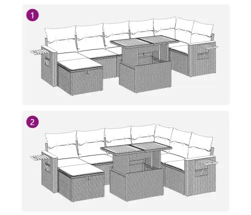5-Daļīgs Dārza Dīvāna Komplekts Ar Matračiem, Pelēks Pe Pinums Vidaxl