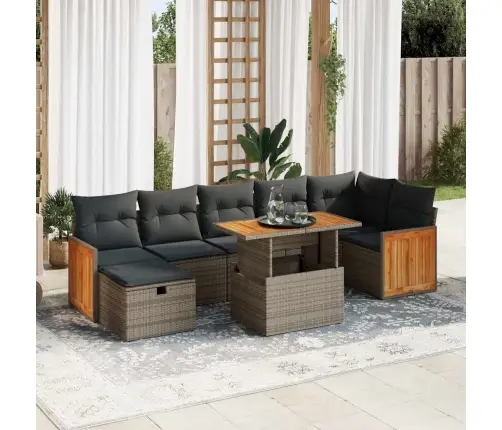 5-Osaline Aiamööblikomplekt Istmepatjadega, Polürotang, Hall