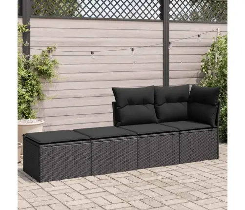 2-Osaline Aiadiivani Komplekt Patjadega, Must, Rotang/Akaatsia