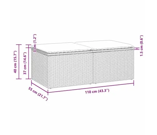 2-Osaline Aiadiivani Komplekt Patjadega, Must, Rotang/Akaatsia