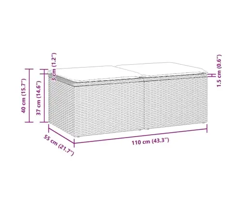 Sodo Komplektas Su Pagalvėlėmis, 2 Dalių, Poliratanas/Akacija