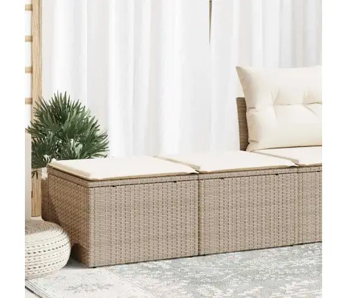 2-Daļīgs Dārza Dīvāna Komplekts, Matrači, Bēša Pe Rotangpalma Vidaxl