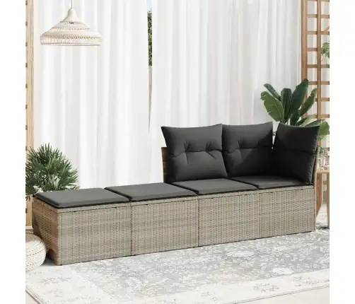 2-Daļīgs Dārza Dīvānu Komplekts, Matrači, Pelēka Pe Rotangpalma Vidaxl